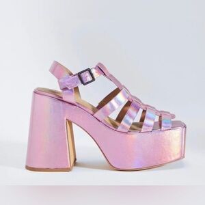 Faux Leather Platform Heels